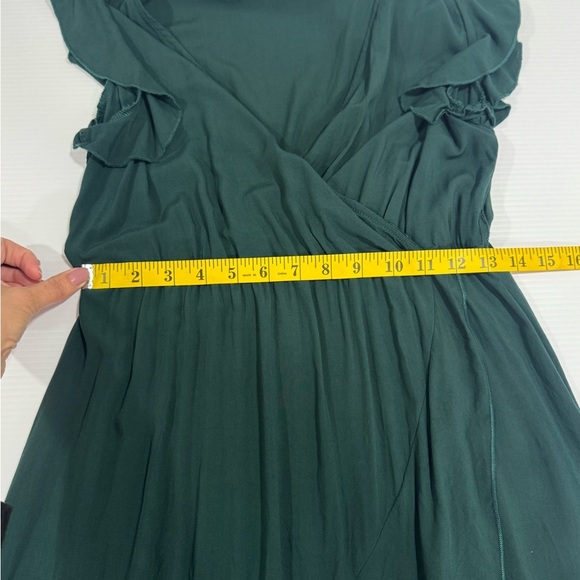 Grecerelle women’s ruffle trim, V-neck Boho slowly dress green size small - Picture 9 of 12